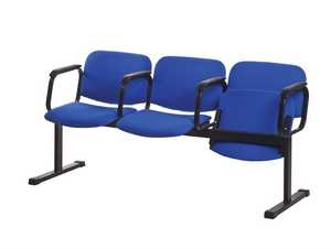 Секции офисные на основе стульев "Изо" (моноблок) с откидными сиденьями.